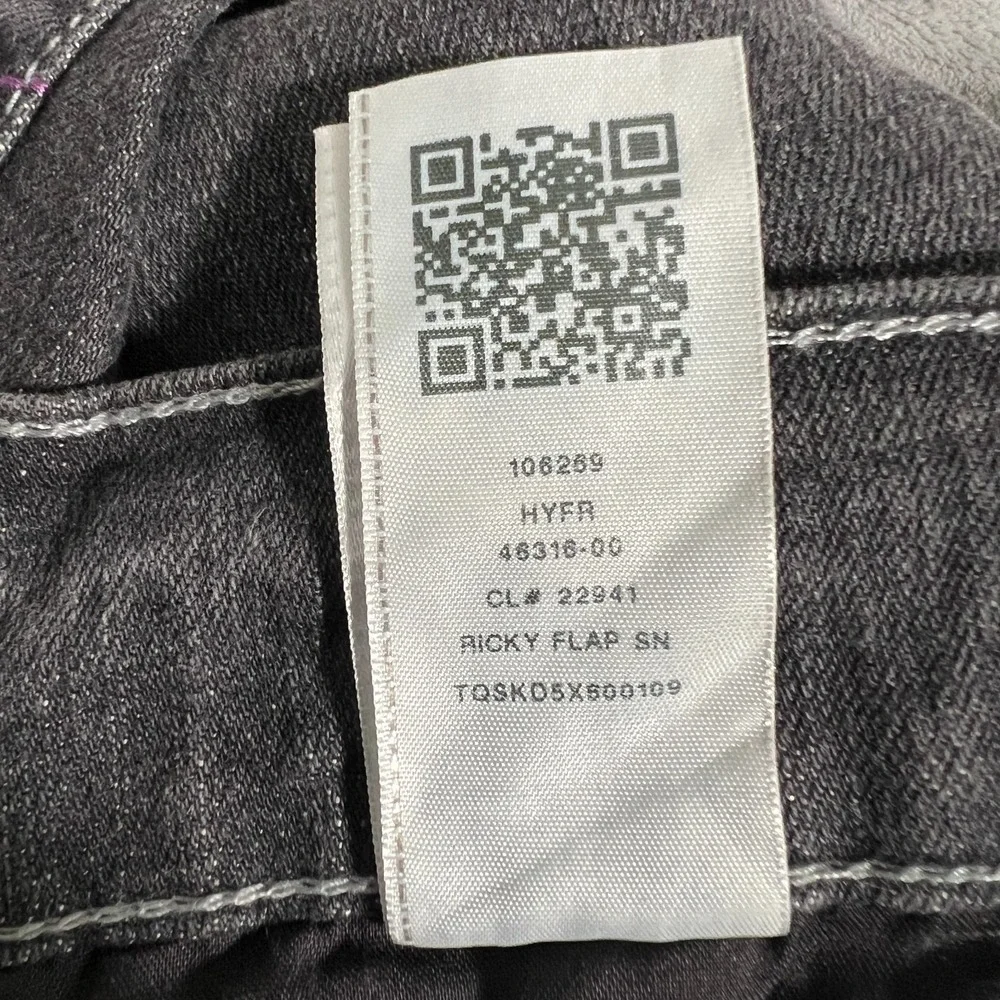 True Religion Ricky Relaxed Straight Jeans Men 38x34 Gray Distressed Flap Pocket